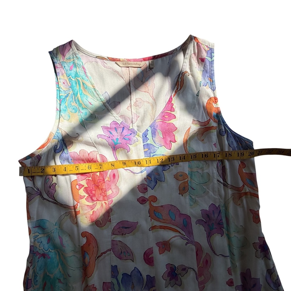Soft Surroundings Floral Watercolor Flourish Maxi Dress XL Multicolor Flowy - Picture 11 of 12